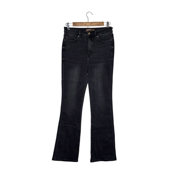 Judy Blue Tummy Control Black Gray Bootcut Stretchy High Waist Jeans Fall Dark - Picture 1 of 7